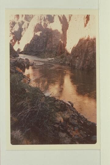 Downriver at end of old trail at Horn Creek Rapid