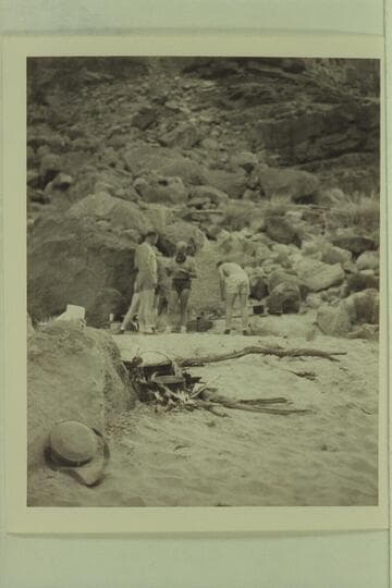 Camp the first night at Mile 19, right bank.  Taylor; Marston; Edward Hudson.  Robinson is hidden