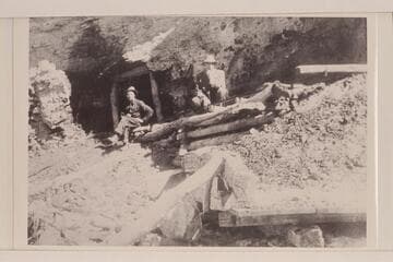 Coal Mine in Warm Creek.  From Spencer Collection.  Spencer developed some coal in this area and brot [sic] it down to Lees Ferry with the steamer "Chas. H. Spencer."