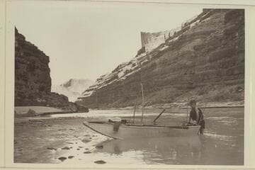 Frank E. "Jackie" Frost on the San Juan River.  10-ft. folding boat
