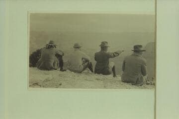 The Zahn party at Grand View Point en route from Los Angeles to the Azhn Mine on the San Juan River in a Franklin car