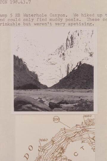 Waterhole Canyon, Mile 198.5.  Head of Rapid #29