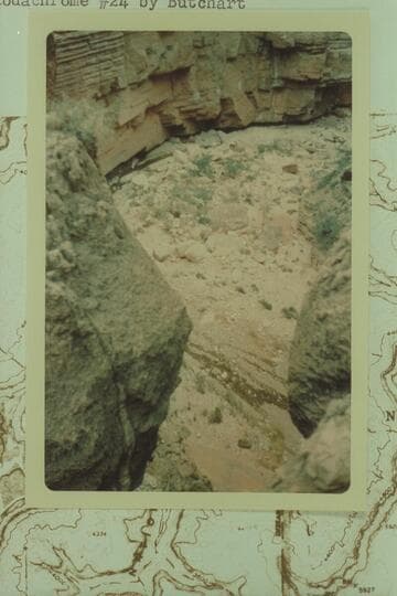 Bed at end of L-H bench in National Canyon