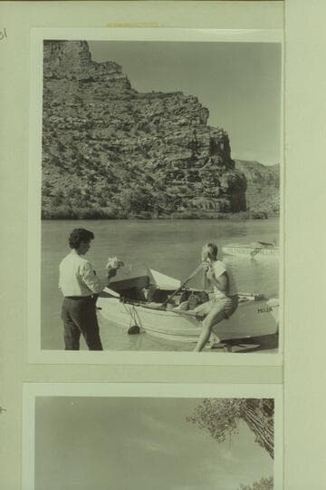 Moulty Fulmer shaving while sitting on the MOJA