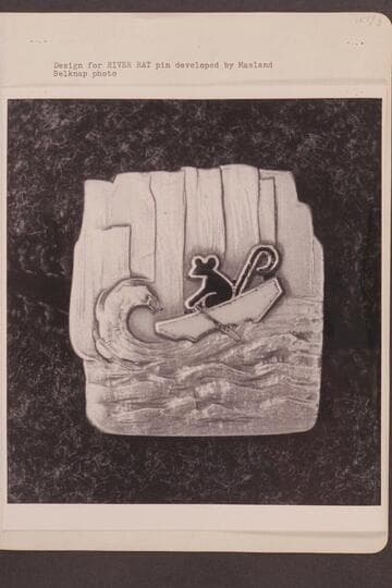 Design for River Rat pin developed by Masland