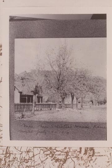 Mrs. McAllister's home in Kanab.  The Fraser-Rust party stopped there in 1914.  Copy of part of print in the 1914 Fraser album