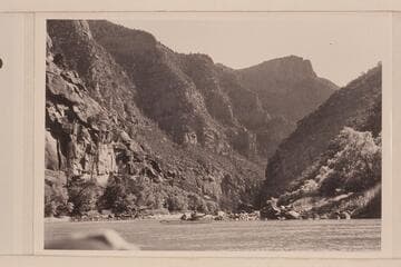 Dunns Cliff from above Triplet Rapid; Canyon of Lodore, Green River