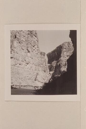 Looking out of the lagoon toward the river.  Mouth of Kanab Creek.  Preliminary gauge at Bright Angel:  107,000 cfs