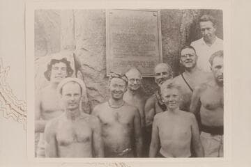 Nevills party at the Plaque at Separation Canyon