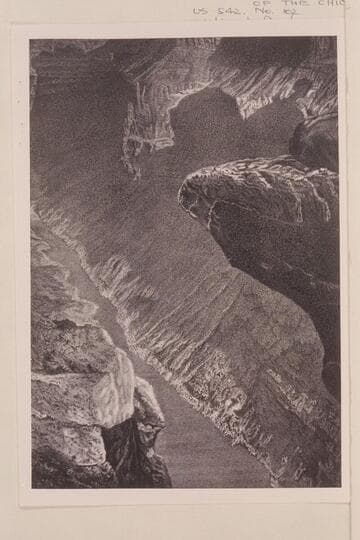 Looking South into the Grand Canon--Colorado River.  Sheavwitz Crossing