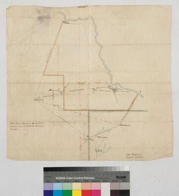 Plat of Rancho Los Feliz, line from Nopalero to Portezuelo