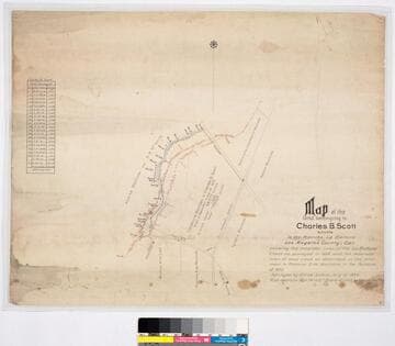 Map of the Land belonging to Charles B. Scott.; showing the meander lines of the La Ballona Creek