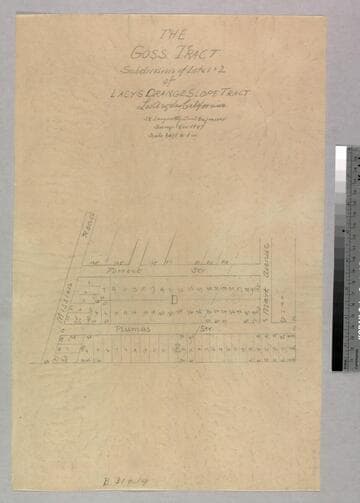 Goss Tract: Subdivision of Lots 1 & 2 of Lacy's Orangeslope Tract
