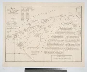Baye de la Delaware Aved les Ports, Sondes, Dangers, Bancs. &c. depuis les Caps Jusqu'a Philadelphie