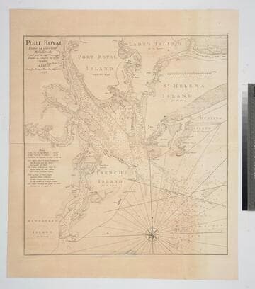 Port Royal Dans la Caroline Méridionale Levé par le Cape Gascoigne Publié a Londres on 1776 Tradiut
