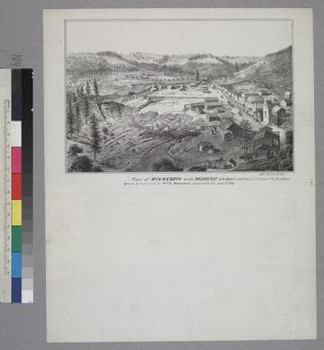 View of Minnesota with Orleans Flat in the distance, taken from the hill in rear of the Spring house