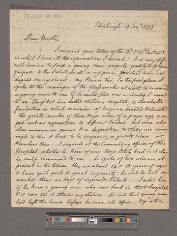 Black, Joseph (b) to "Brother" Alexander Black (b) or James Black (c)