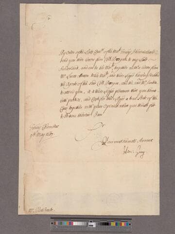 Guy, Henry. Letter to William Blathwayt
