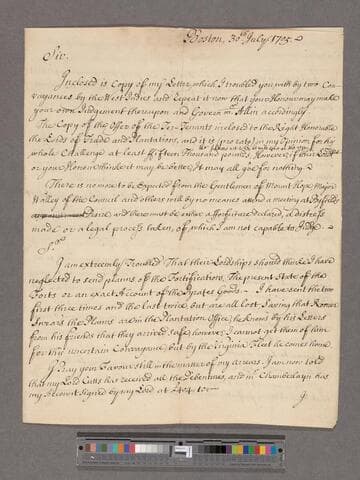 Dudley, Joseph. Letter to William Blathwayt
