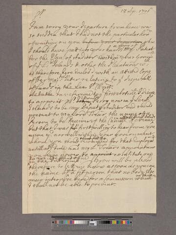 Blathwayt, William. Letter to Daniel Parke