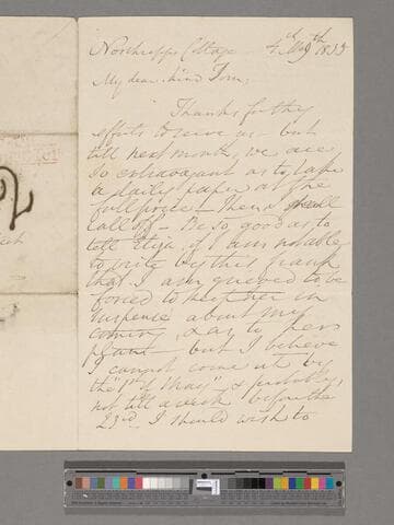 Opie, Amelia (Alderson).  Letter to Thomas John Alderson