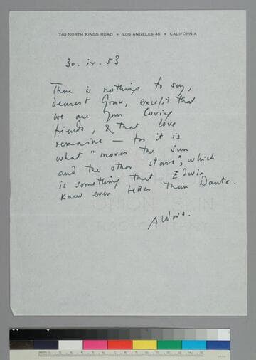 Writer Aldous Huxley writes to GBH