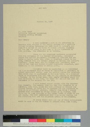 EPH writes to Dirk Reuyl of the Ballistic Research Laboratory