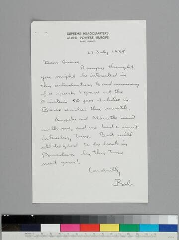 Howard Robertson writes to GBH