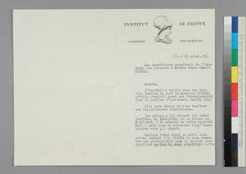 Louise de Broglie and Robert Courrier of the Institute de France write to GBH