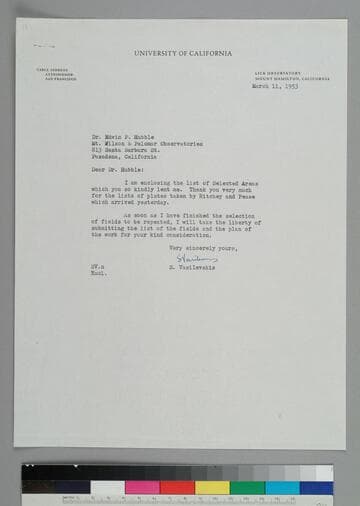 Astronomer Stanislaus Vasilevskis, of the Lick Observatory, writes to EPH