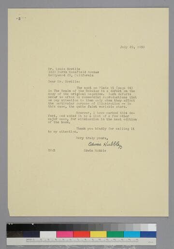 EPH writes to Louis Neville