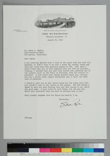 Stephen Royce, manager and owner of the Huntington Hotel, writes to EPH