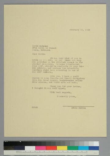 EPH writes to David Salzman