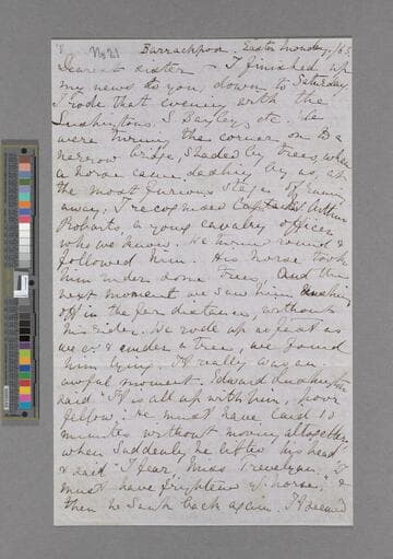 Alice Frances Trevelyan, after Dugdale. Letter to Margaret Jean (Trevelyan) Holland, after Viscountess Knutsford