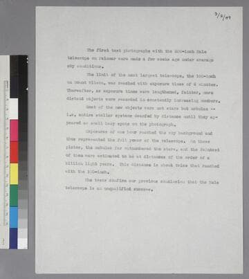 Short comparative description of 100 and 200-inch reflectors' photographic capabilities