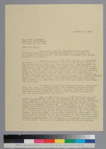 EPH writes to Henry Daley