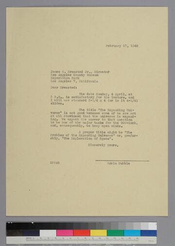 EPH writes to James Breasted