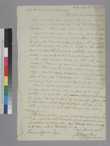 William Jones, Hertford, North Carolina, letter to Thomas Jefferson