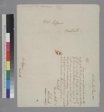 Alexander Garrett, Charlottesville, letter to Thomas Jefferson, Monticello