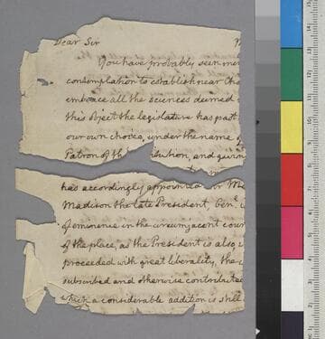 Thomas Jefferson letter fragments