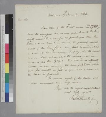 James Pleasants, Richmond, letter to Thomas Jefferson