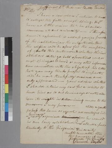 Samuel Taylor, near Battle Town, letter to Thomas Jefferson