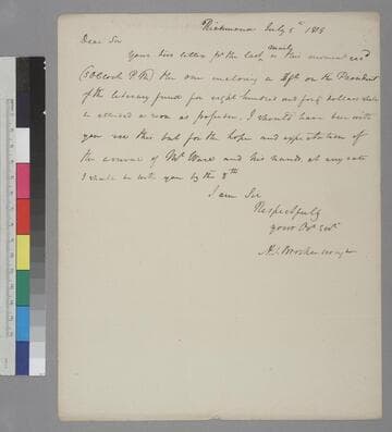 Arthur S. Brockenbrough, Richmond, letter to Thomas Jefferson