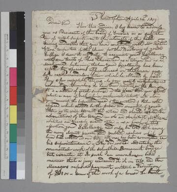 John M. Wallace, Philadelphia, letter to Thomas Jefferson