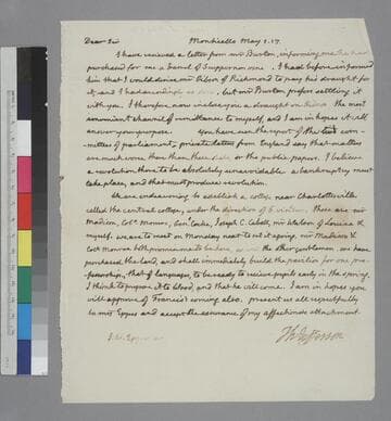 Thomas Jefferson, Monticello, letter to John Wayles Eppes