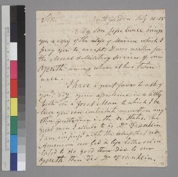 Mason L. Weems, North Garden, letter to Thomas Jefferson, Monticello