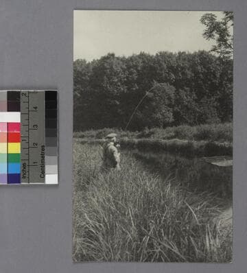 Henry Herbert Gordon-Clark fishing at the Test River, England