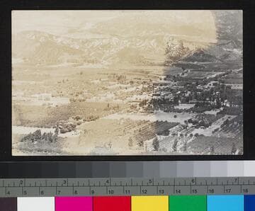 Hillside town, aerial view