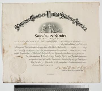 Certificate : "Supreme Court of the United States of America"