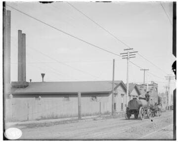 A street view of the Los Angeles #1 Steam Plant after enlargement